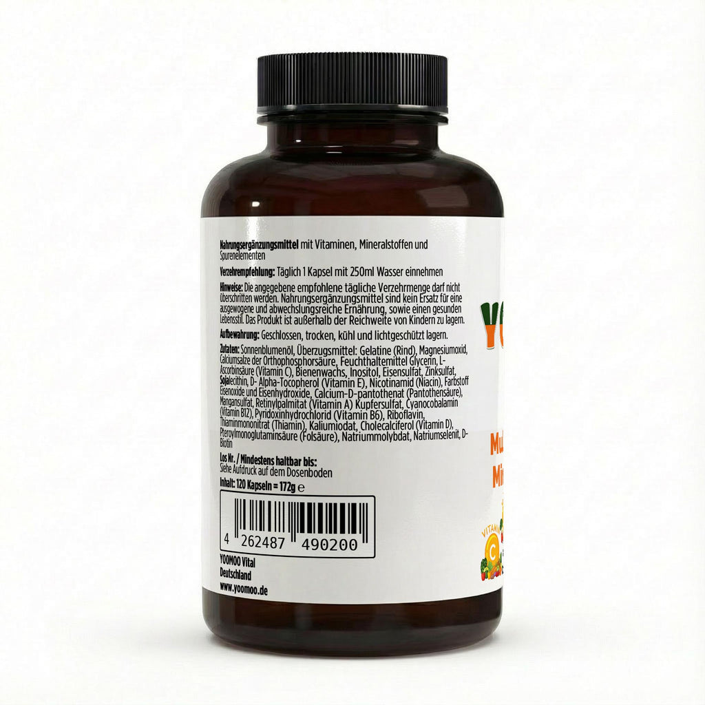 Multi Vitamin und Mineral Komplex - 120 Softgels - YOOMOO Vital
