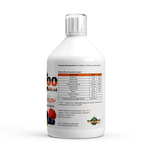 Kollagen Vital PLUS+ Shots - Wild Berry - 500ml - YOOMOO Vital