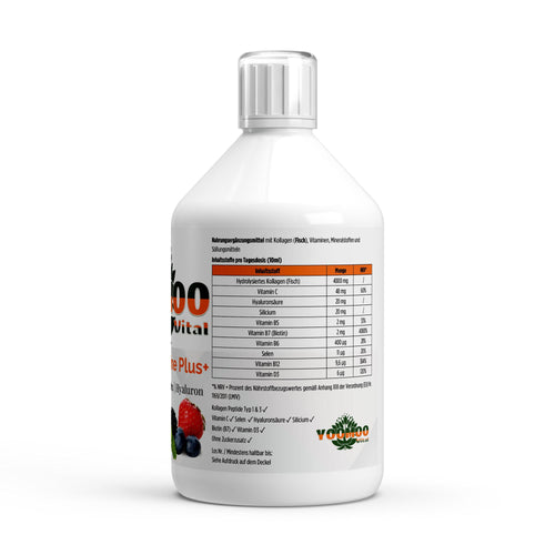 Kollagen Marine Plus+ - 50 Shots - Wildbeere - 500ml - YOOMOO Vital